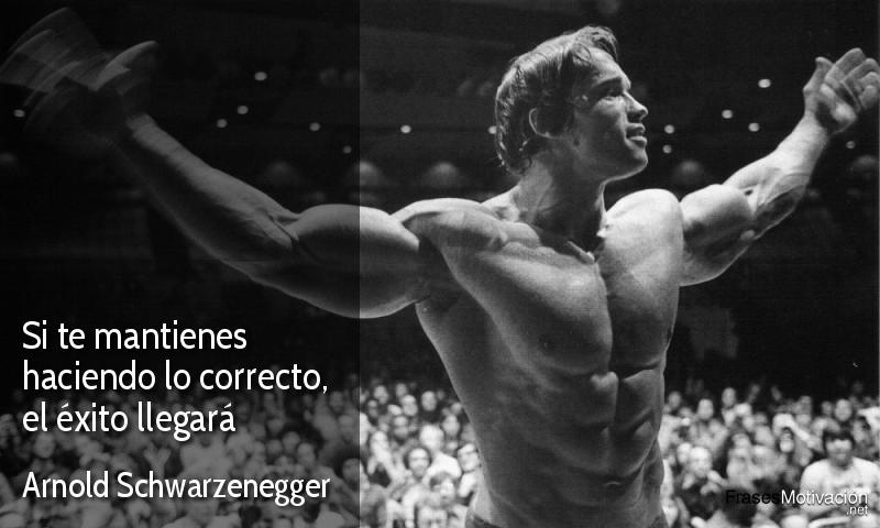 Si te mantienes haciendo lo correcto, el éxito llegará - Arnold Schwarzenegger